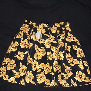 Black/Mustard Yellow Flower Skirt